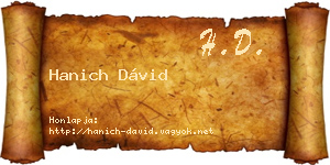 Hanich Dávid névjegykártya