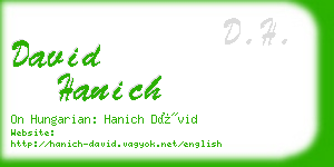 david hanich business card